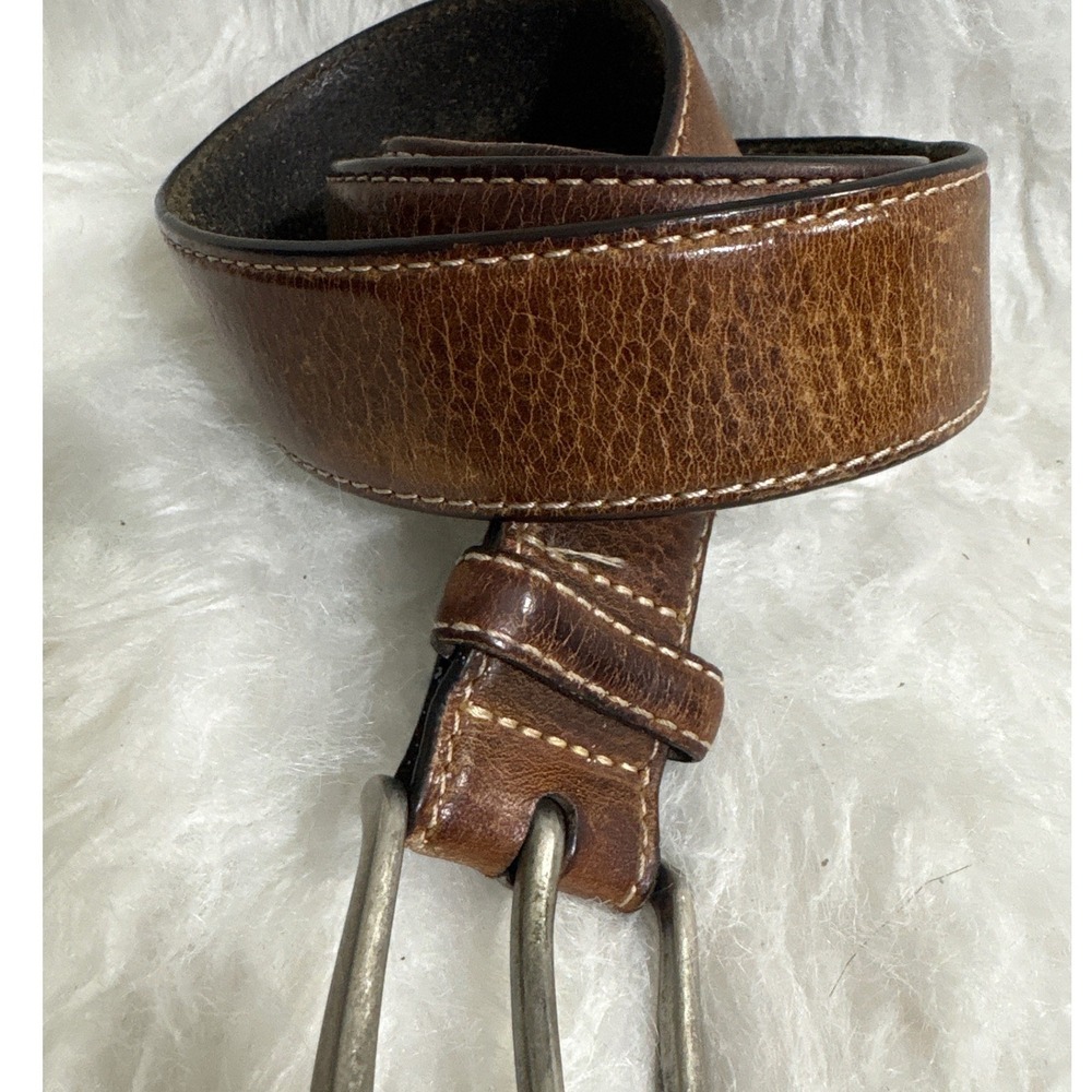 Columbia Belt Mens 32-36 Casual Brown Leather Distressed Outdoor Work Utility